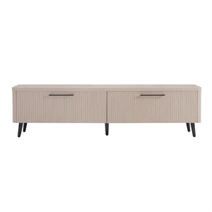 Manhattan Comfort Jodie TV Stand made from Engineered Wood in Light Oak