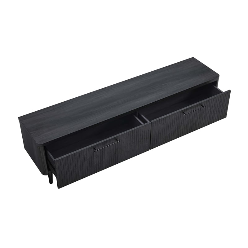 Manhattan Comfort Jodie TV Stand made from Engineered Wood in Charcoal Gray