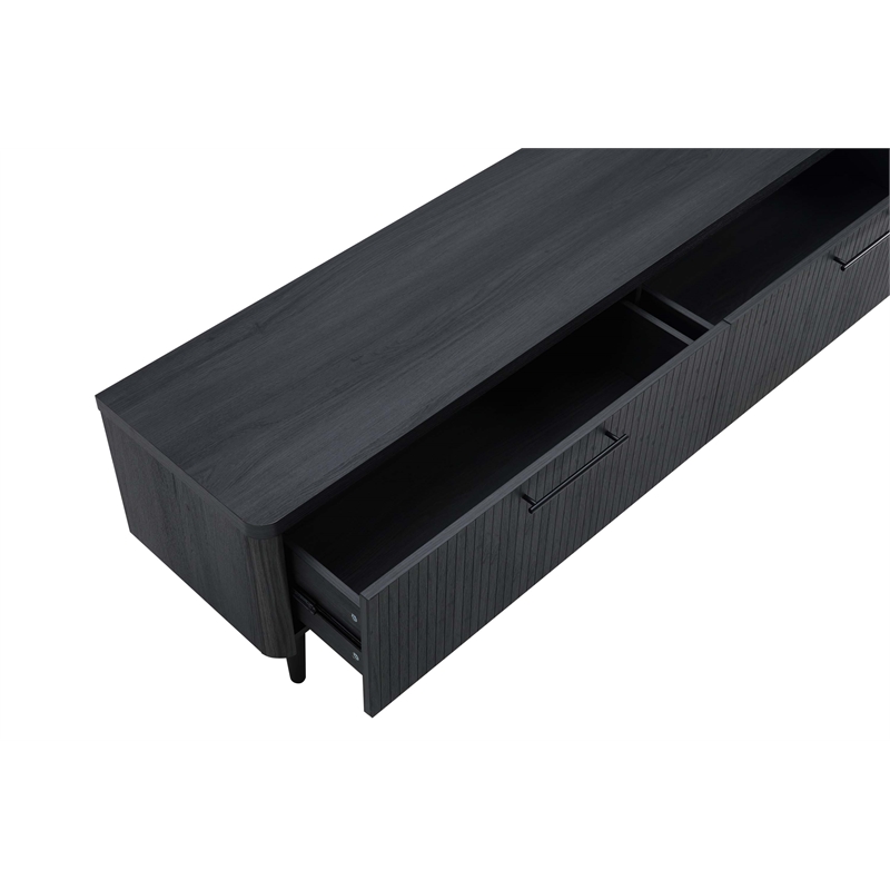 Manhattan Comfort Jodie TV Stand made from Engineered Wood in Charcoal Gray