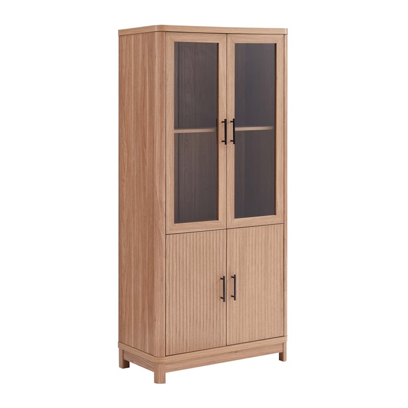 Manhattan Comfort Jodie Bookcase made from Engineered Wood in Maple