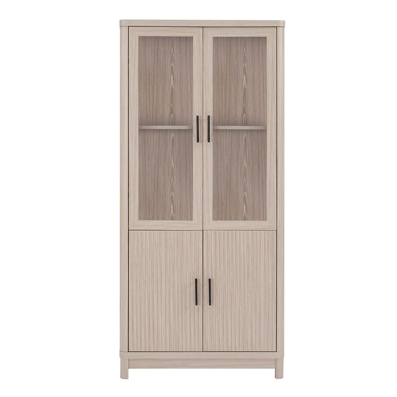 Manhattan Comfort Jodie Bookcase made from Engineered Wood in Light Oak