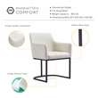 Manhattan Comfort Serena Dining Armchair with Steel Frame in Cream