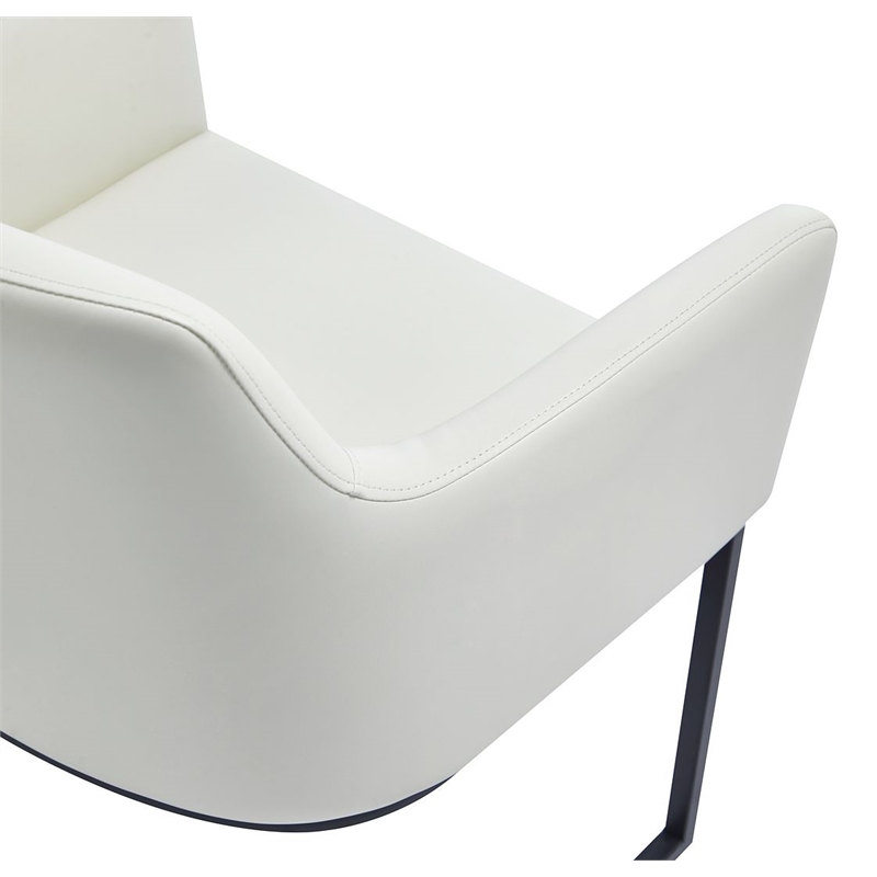 Manhattan Comfort Serena Dining Armchair with Steel Frame in Cream