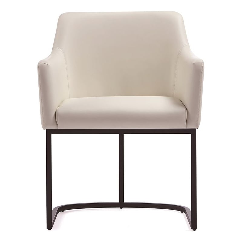 Manhattan Comfort Serena Dining Armchair with Steel Frame in Cream