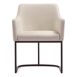 Manhattan Comfort Serena Dining Armchair with Steel Frame in Cream