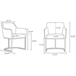 Manhattan Comfort Serena Dining Armchair with Steel Frame in Gray