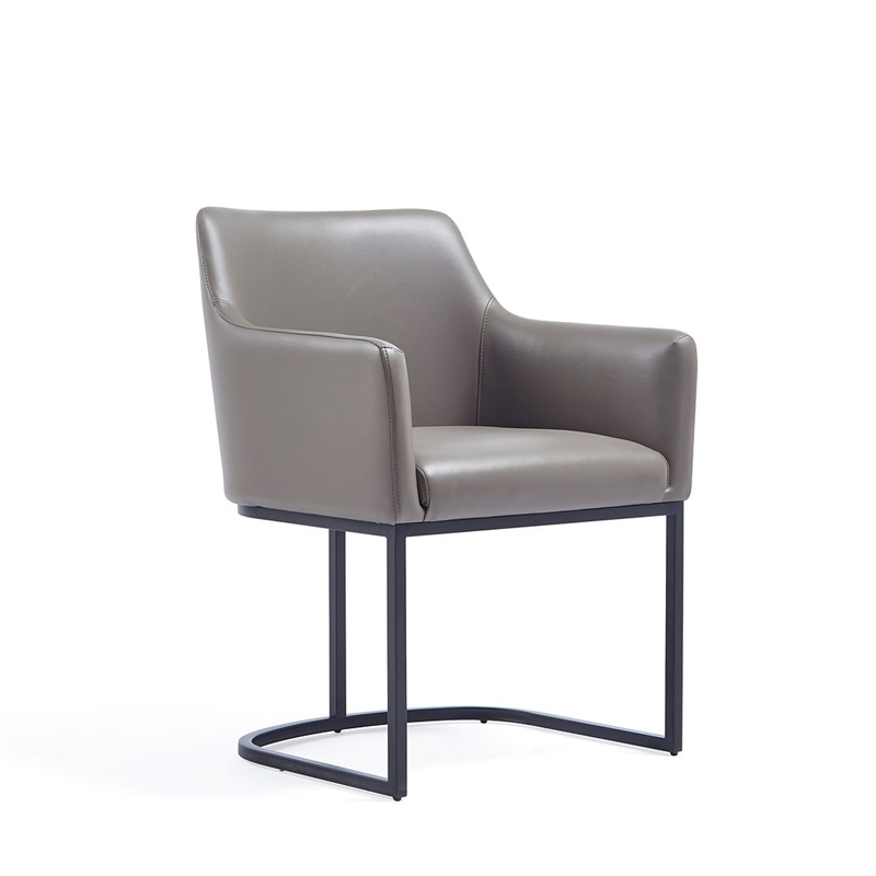 Manhattan Comfort Serena Dining Armchair with Steel Frame in Gray