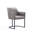 Manhattan Comfort Serena Dining Armchair with Steel Frame in Gray