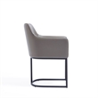 Manhattan Comfort Serena Dining Armchair with Steel Frame in Gray