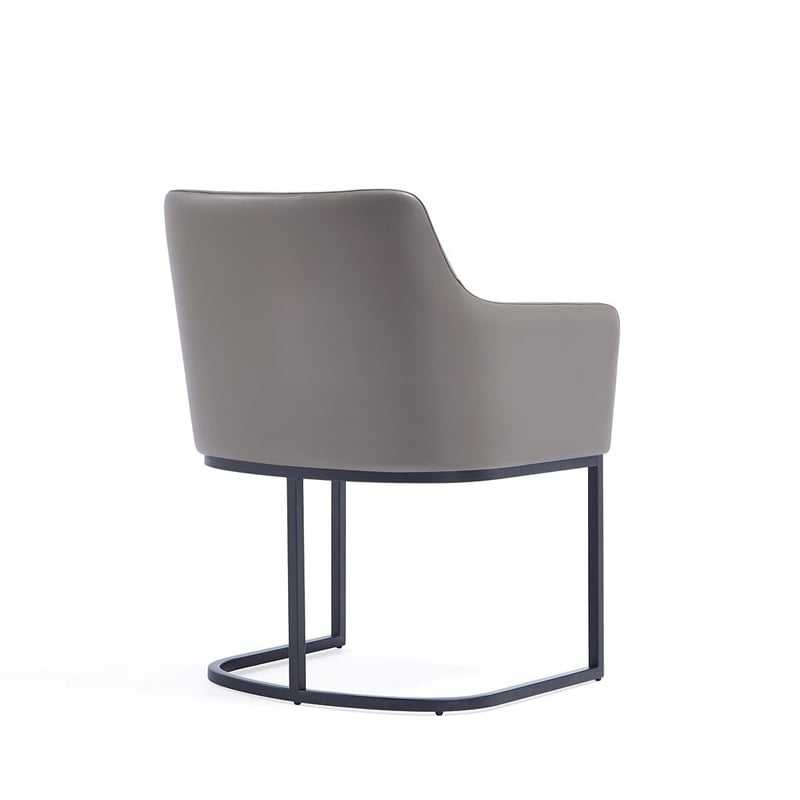 Manhattan Comfort Serena Dining Armchair with Steel Frame in Gray