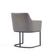 Manhattan Comfort Serena Dining Armchair with Steel Frame in Gray