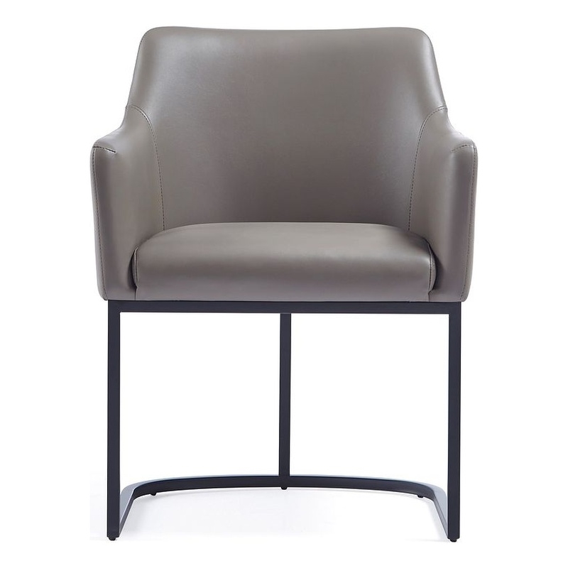 Manhattan Comfort Serena Dining Armchair with Steel Frame in Gray