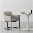 Manhattan Comfort Serena Dining Armchair with Steel Frame in Light Gray