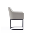 Manhattan Comfort Serena Dining Armchair with Steel Frame in Light Gray