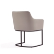 Manhattan Comfort Serena Dining Armchair with Steel Frame in Light Gray