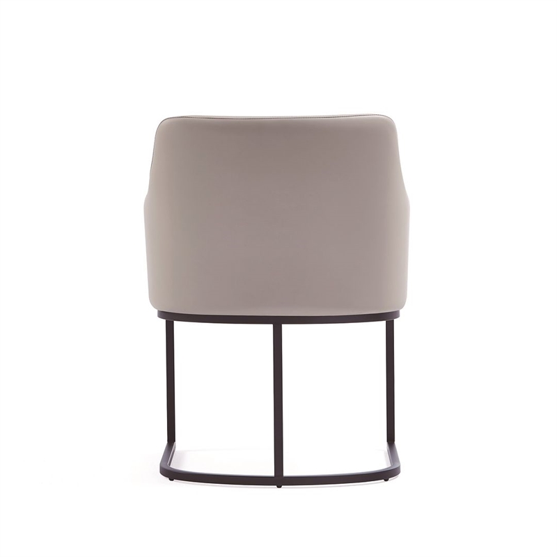 Manhattan Comfort Serena Dining Armchair with Steel Frame in Light Gray