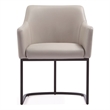 Manhattan Comfort Serena Dining Armchair with Steel Frame in Light Gray