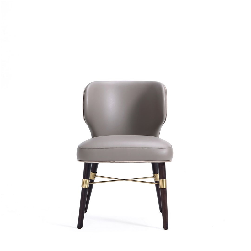 Manhattan Comfort Strine Dining Chair with Solid Wood Frame in Dark Taupe