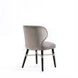 Manhattan Comfort Strine Dining Chair with Solid Wood Frame in Dark Taupe