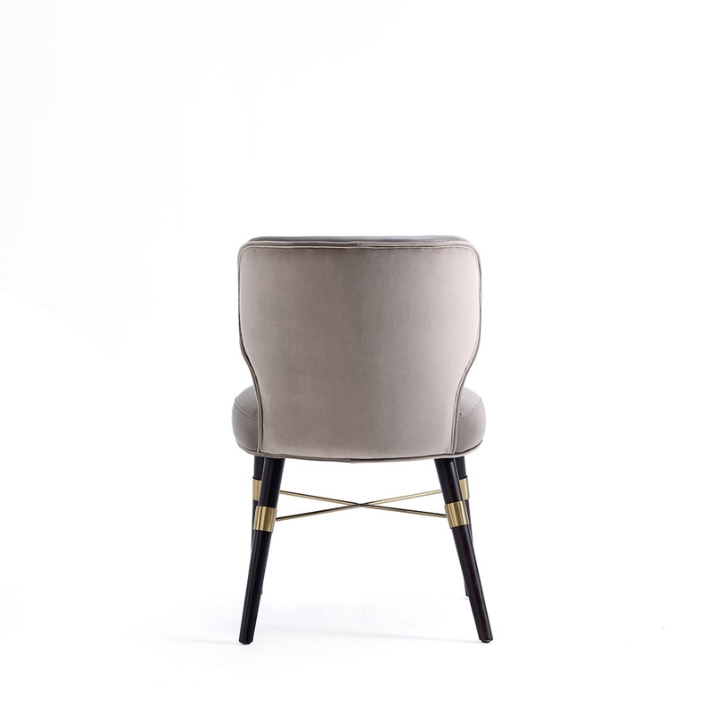 Manhattan Comfort Strine Dining Chair with Solid Wood Frame in Dark Taupe