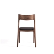 Moderno Stackable Dining Chair with Solid Wood Frame in Walnut & Black- Set of 2