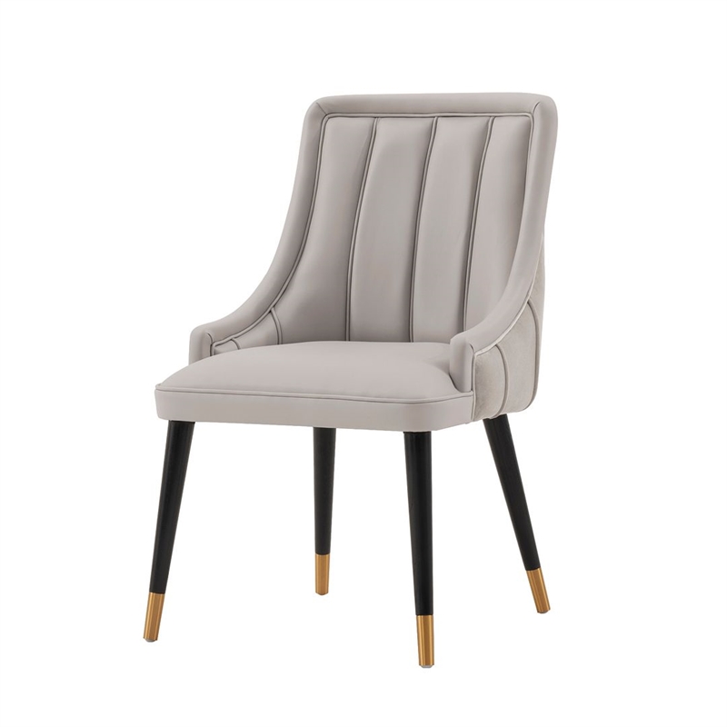 Manhattan Comfort Eda Dining Chair with Solid Wood Frame in Gray