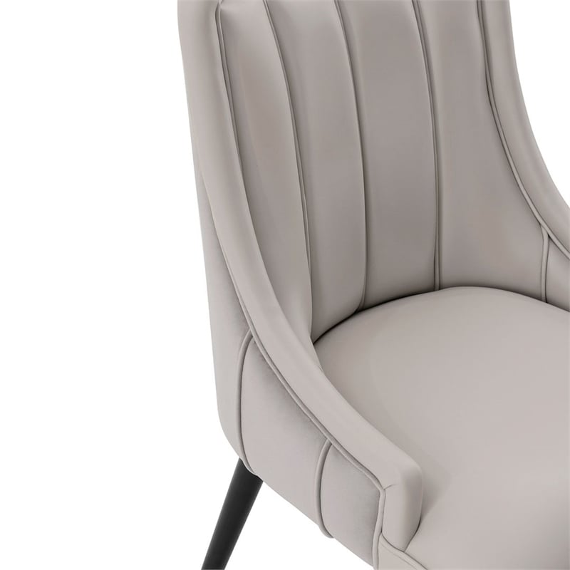 Manhattan Comfort Eda Dining Chair with Solid Wood Frame in Gray