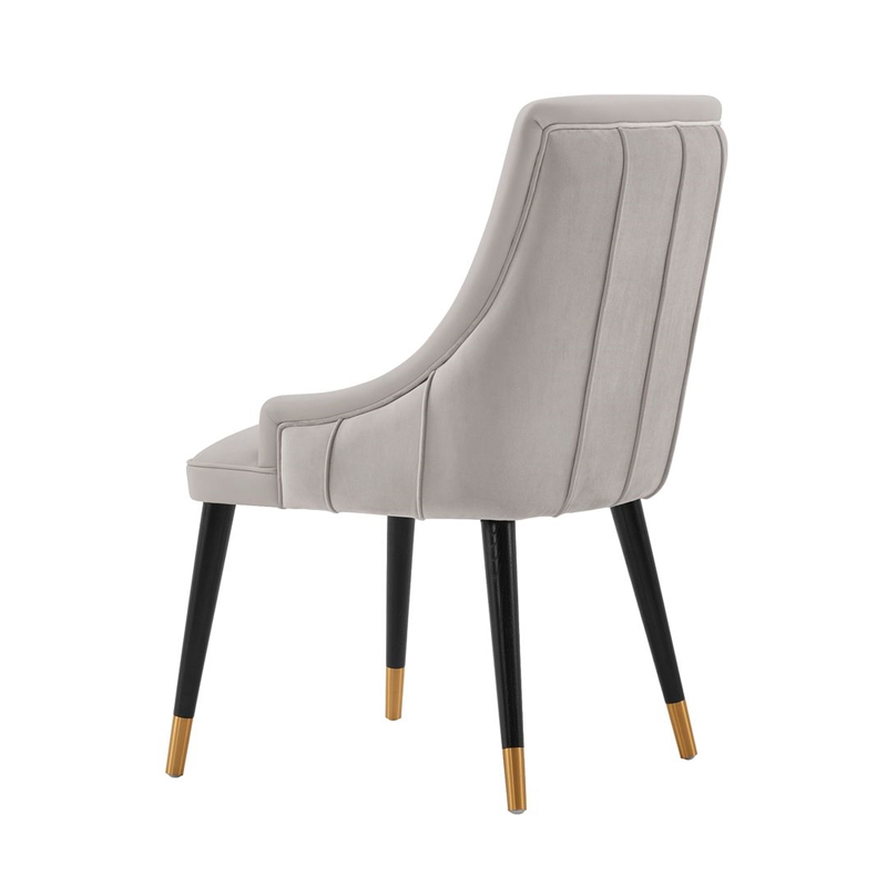 Manhattan Comfort Eda Dining Chair with Solid Wood Frame in Gray