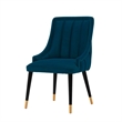 Manhattan Comfort Eda Dining Chair with Solid Wood Frame in Midnight Blue