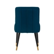 Manhattan Comfort Eda Dining Chair with Solid Wood Frame in Midnight Blue