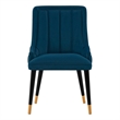 Manhattan Comfort Eda Dining Chair with Solid Wood Frame in Midnight Blue