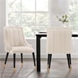 Manhattan Comfort Eda Dining Chair with Solid Wood Frame in Cream