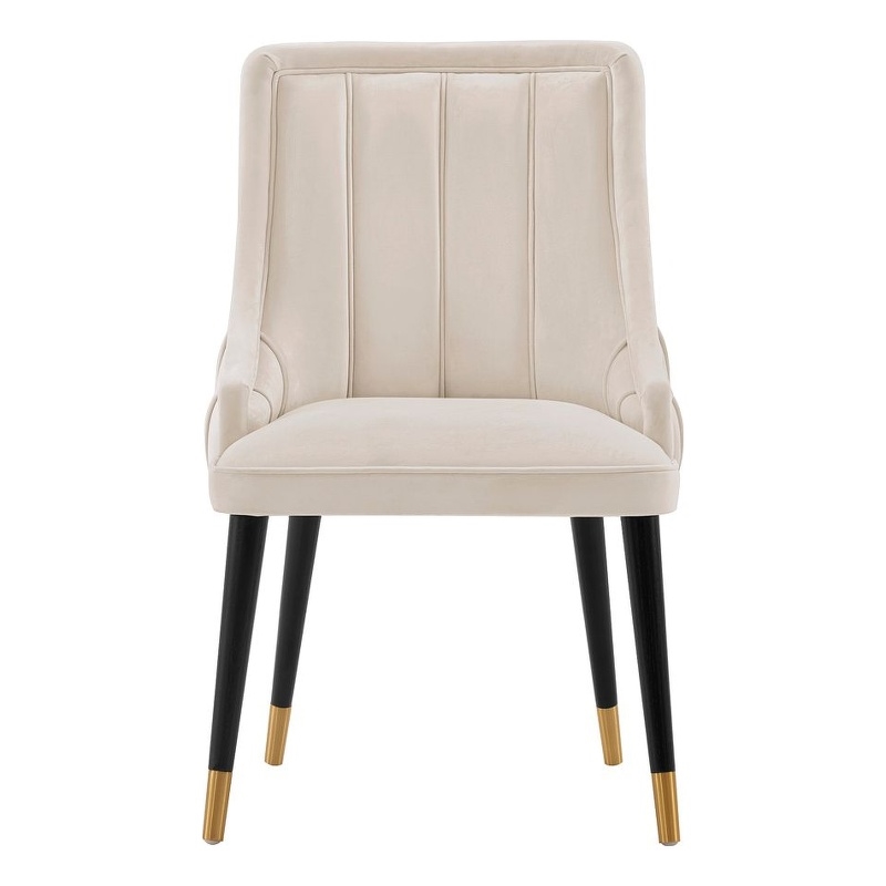 Manhattan Comfort Eda Dining Chair with Solid Wood Frame in Cream