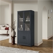 Manhattan Comfort Jodie Bookcase made from Engineered Wood in Charcoal Gray