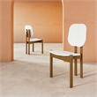Manhattan Comfort Gales Dining Chair with Solid Wood Legs in White - Set of 2