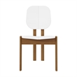Manhattan Comfort Gales Dining Chair with Solid Wood Legs in White - Set of 2