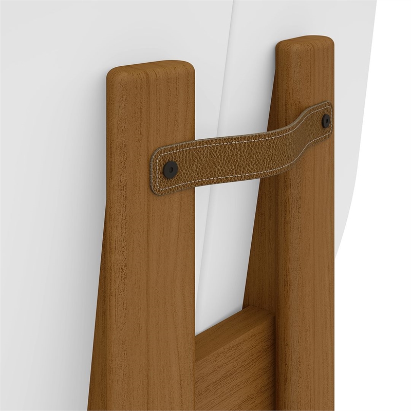 Manhattan Comfort Gales Dining Chair with Solid Wood Legs in White - Set of 2