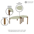 Manhattan Comfort Gales End Table and Coffee Table with Solid Wood Legs in Green