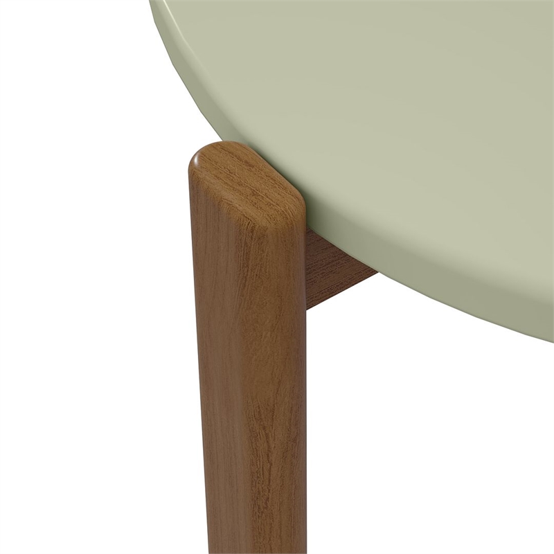 Manhattan Comfort Gales End Table and Coffee Table with Solid Wood Legs in Green
