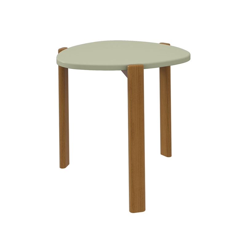 Manhattan Comfort Gales End Table and Coffee Table with Solid Wood Legs in Green