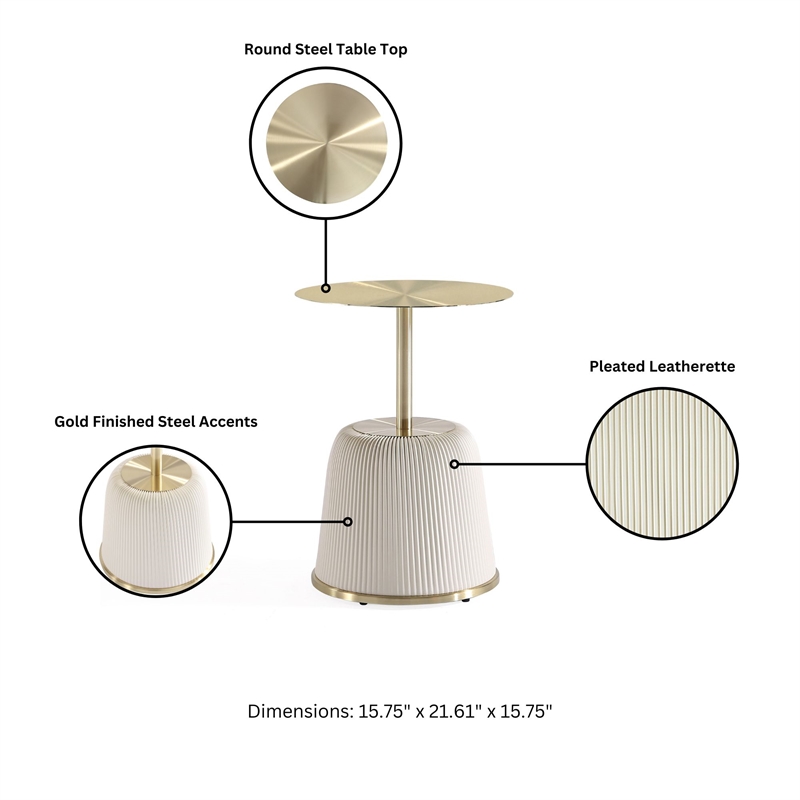 Anderson Coffee Table End Table 1.0 and End Table 2.0 in Cream - Set of 3