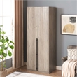 Manhattan Comfort Lee Wardrobe Closet 1.0 from Engineered Wood in Rustic Gray