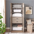 Manhattan Comfort Lee Wardrobe Closet 1.0 from Engineered Wood in Rustic Gray