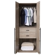 Manhattan Comfort Lee Wardrobe Closet 2.0 from Engineered Wood in Rustic Gray