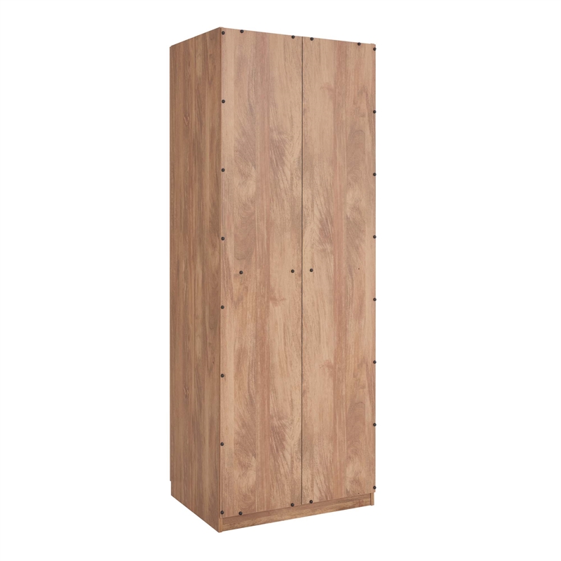 Manhattan Comfort Lee Wardrobe Closet 2.0 from Engineered Wood in Golden Brown