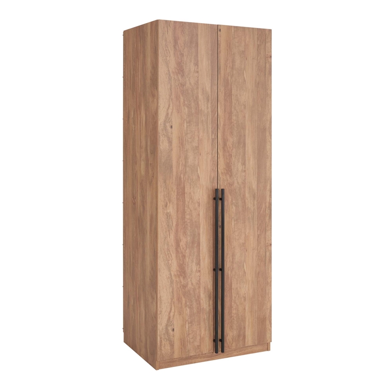 Manhattan Comfort Lee Wardrobe Closet 2.0 from Engineered Wood in Golden Brown