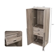 Lee 2-Piece Module Wardrobe 1.0 & 2.0 Closet from Engineered Wood - Rustic Gray