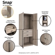 Lee 2-Piece Module Wardrobe 1.0 & 2.0 Closet from Engineered Wood - Rustic Gray