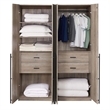 Lee 2-Piece Module Wardrobe 1.0 & 2.0 Closet from Engineered Wood - Rustic Gray