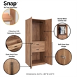 Lee 2-Piece Module Wardrobe 1.0 & 2.0 Closet from Engineered Wood - Golden Brown
